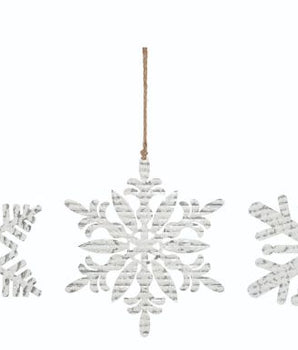 Silver Snowflake Metal Ornament