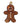 Gingerbread Man Glass Ornament