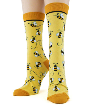 Women's Honey Yellow Bumble Bee Socks