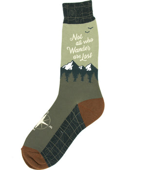 Men's "Not All Who Wander Are Lost" Adventure Socks