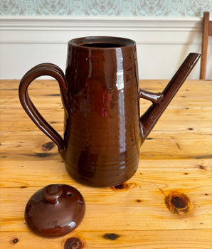 Old Sturbridge Village Handmade Redware Pottery Coffee Pot