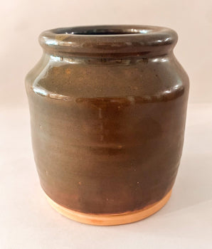 Old Sturbridge Village Handmade Redware Pottery Open Jar Small