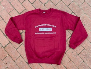 Old Sturbridge Village Adult Maroon Sweatshirt