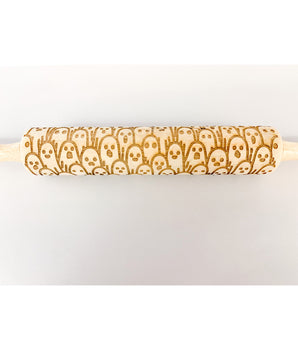 Ghosts Engraved Wooden Rolling Pin
