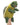 Green turtle puppet with a yellow sweater on a white background