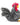Plush salt and pepper black and white rooster puppet toy with a red comb on a white background