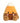 Plush toy shaped like a candy corn with a smiling face on a white background