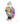 Santa Claus figurine holding a gold eagle emblem and an American flag on a white background