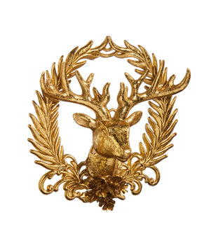 Woodland Gold Deer Wreath Ornament