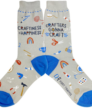 Women's "Craftiness is Happiness. Crafters Gonna Craft." Socks