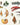 Illustrations of various sea creatures on a white background