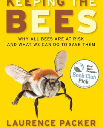 Book cover of 'Keeping the Bees' with a bee illustration on a yellow background