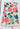 Floral and strawberry patterned towel on a wooden surface