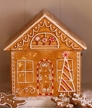 Gingerbread House Ceramic Cookie Jar