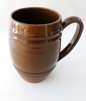 Old Sturbridge Village Handmade Redware Pottery Mug Barrel Medium