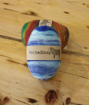 Felted Wool Colorful Bar Soap