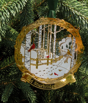 Old Sturbridge Village Ornament: Cardinals on Birch Trees