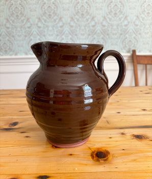 Old Sturbridge Village Handmade Redware Pottery Medium Pitcher