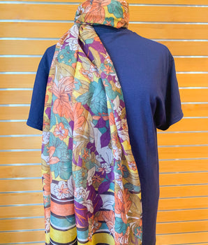 Lily and Peach Floral Scarf