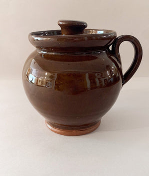 Old Sturbridge Village Handmade Redware Pottery Beanpot Large