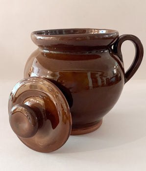Old Sturbridge Village Handmade Redware Pottery Beanpot Small