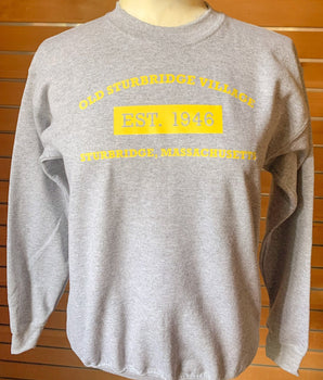 Old Sturbridge Village Youth Grey Sweatshirt with Yellow Lettering