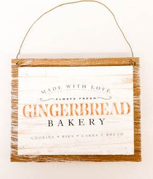 Gingerbread Bakery and Hot Cocoa Wood Signs Set of 2