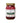 Jar of pickled red onions with a gold lid on a white background
