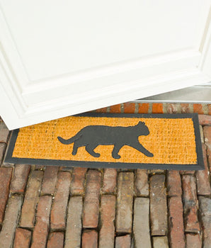 Black Cat Rubber Doormat