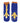 Blue socks with yellow chicken feet design on a white background