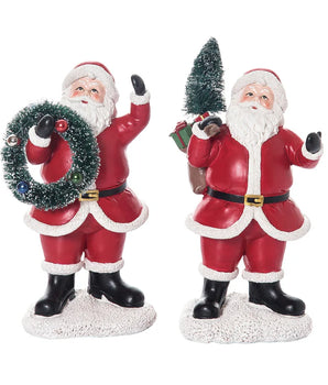 Santa Holding Wreath or Tree Standing Figurine