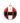 Decorative Christmas ball with red, white, and black design on a white background