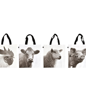 Black and White Farm Animal Grocery Shopping Bag