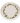 Round ceramic plate with strawberry design on a white background
