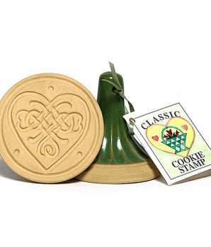 Handmade Stoneware Celtic Heart and Claddagh Cookie Stamps