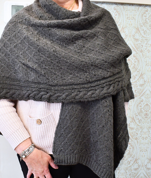 Diamond Cable Knit Wrap