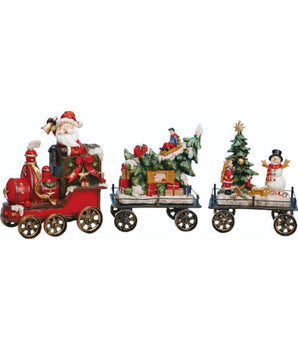 Holiday Train 3 Parts Featuring Santa, Christmas Tree, and Snowman