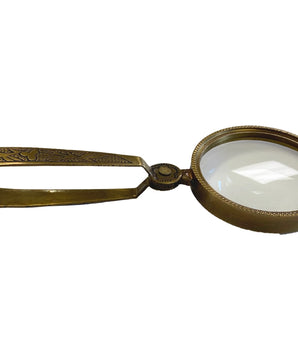Folding Antiqued Brass Magnifying Glass
