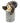 Plush toy raccoon in a trash can on a white background