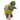 Green turtle puppet with a yellow sweater on a white background