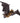 Plush toy bat with brown fur and black wings on a white background