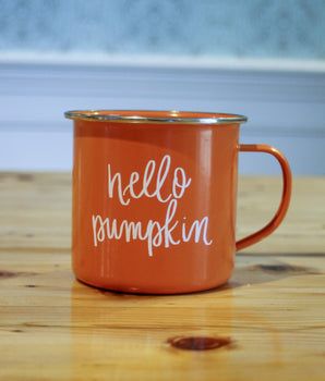 Hello Pumpkin Enamel Mug