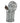 Silver toy trash can with a fluffy object inside on a white background