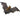 Plush toy bat with brown fur and black wings on a white background