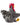 Plush rooster toy with gray feathers, red comb, and yellow feet on a white background