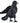 Black bird figurine on a white background