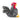 Plush salt and pepper black and white rooster puppet toy with a red comb on a white background