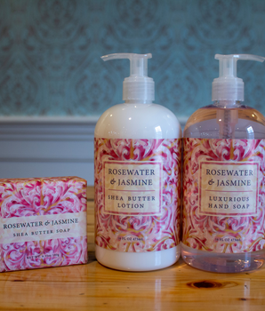Rosewater & Jasmine Self Care Skincare Soap, Lotion, Candle, Dusting Powder