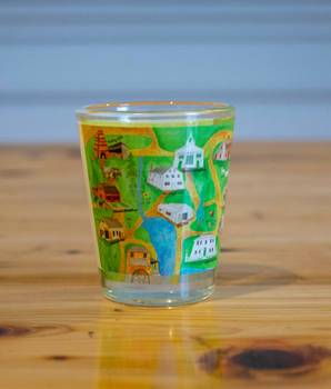 Whimsical Old Sturbridge Village Shot Glass, set of 2