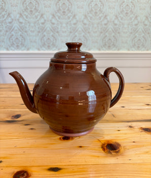 Old Sturbridge Village Handmade Redware Pottery Teapot
